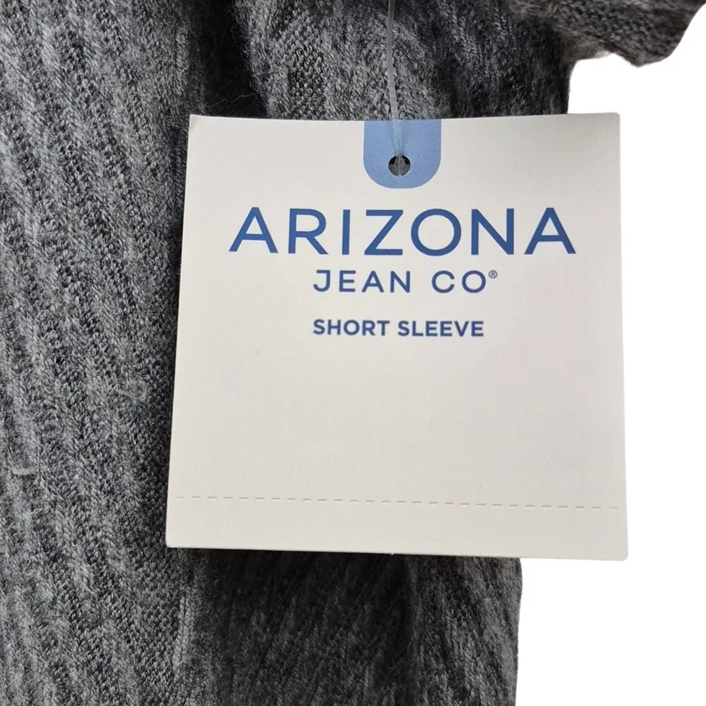 Arizona Jean Co Men’s Jacquard Casual Shirt Button-up Short Sleeve Size 2XL Gray - Picture 10 of 11